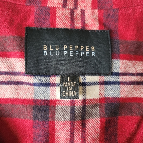 Blu Pepper Red Plaid Vest Full Zip Embroidered Sleeveless Southwestern Large - Picture 12 of 16